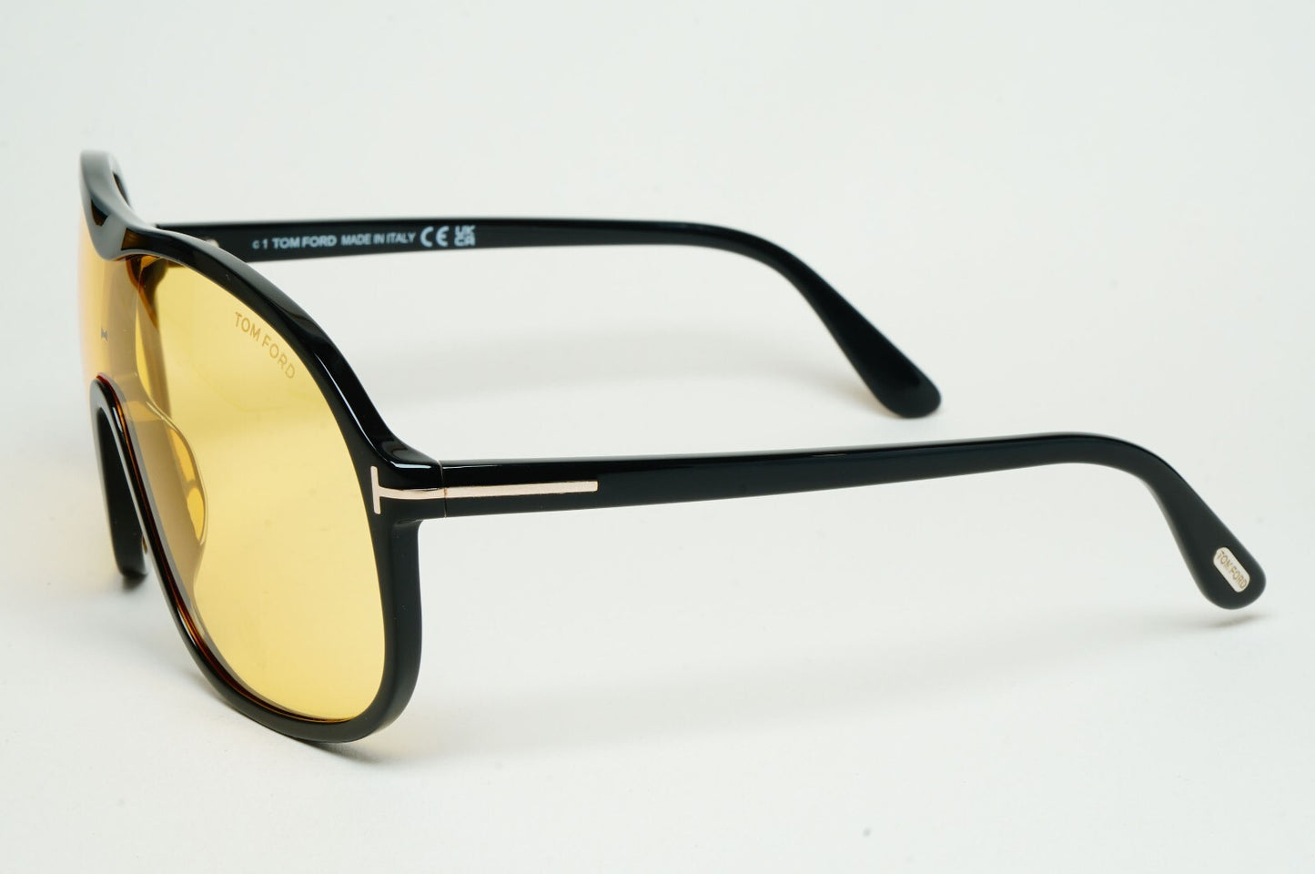 Tom Ford Sunglasses Drew Black Yellow Shield Visor Large FT0964 TF 964 01E [a]