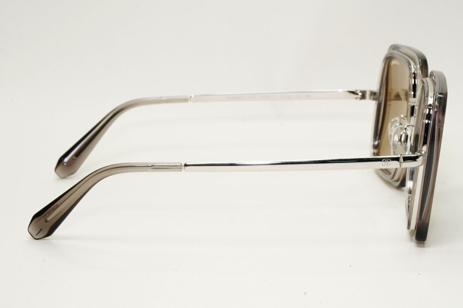 Chanel Sunglasses Square Silver Mirror Transparent Frame 4240 c.906/T7 50mm