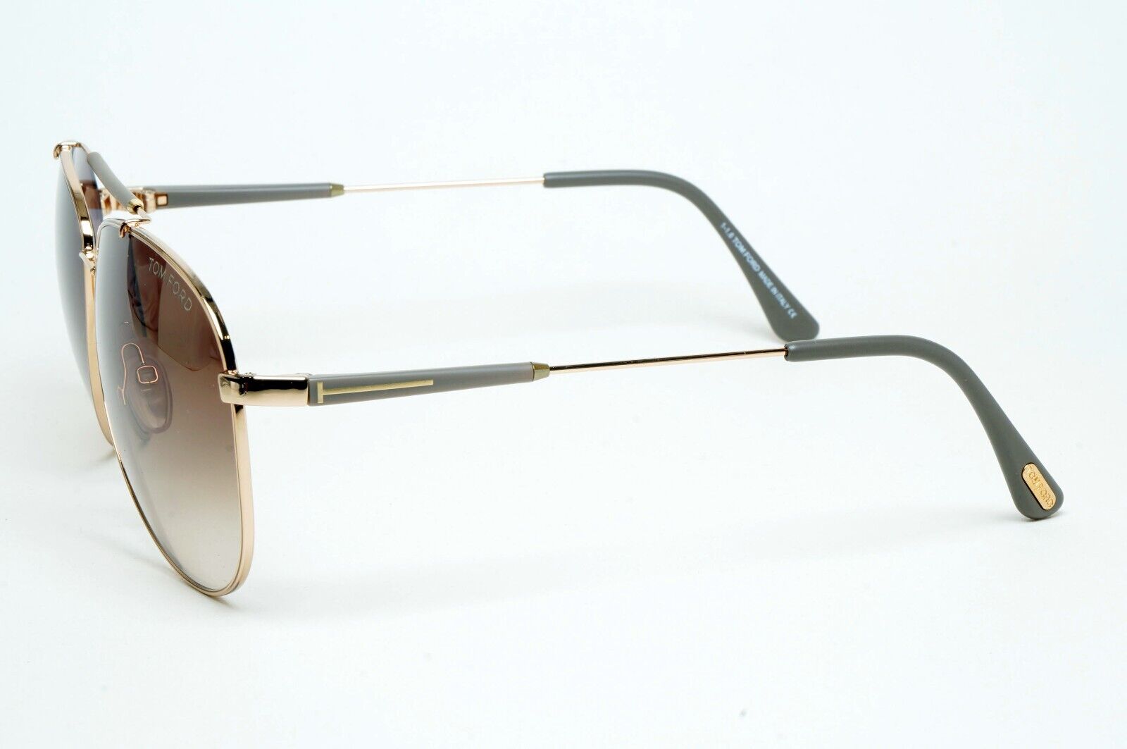 Tom Ford Sunglasses Rick Gold Pilot Brown Gradient Metal FT0378 TF 378 28J