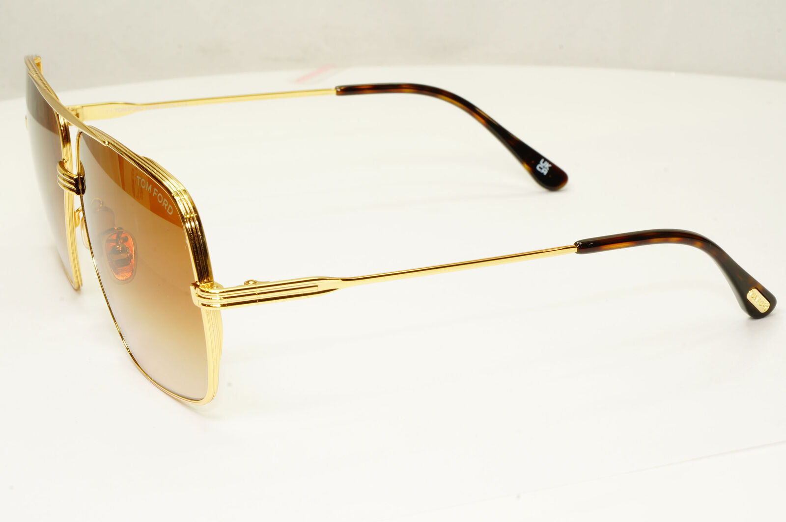 Tom Ford Gold Brown Pilot Arista Square Mens Sunglasses Frankie TF 735-H 30F