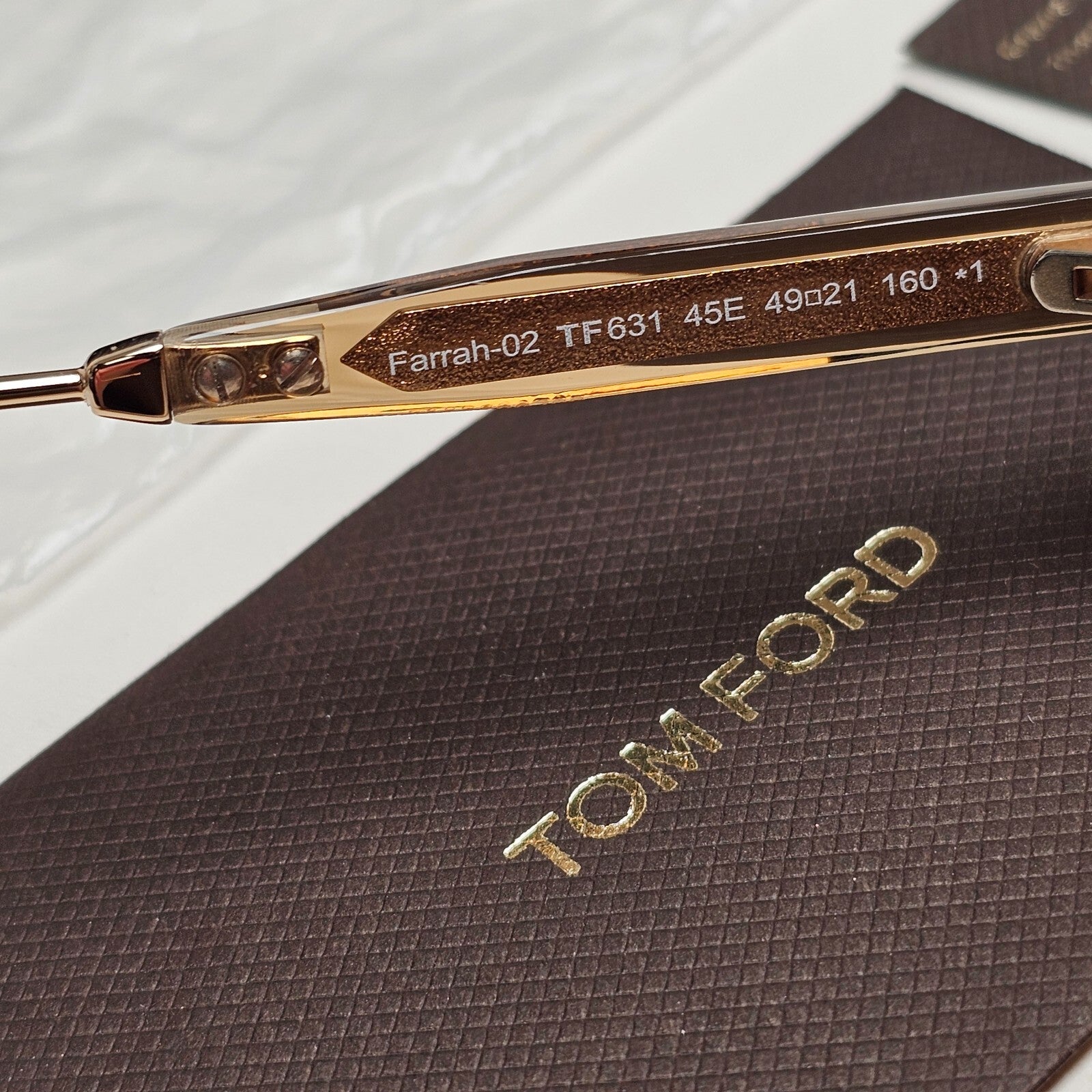 Tom Ford Sunglasses Farrah-02 Ear Loop Brown Honey Gold FT0631 TF 631 45E