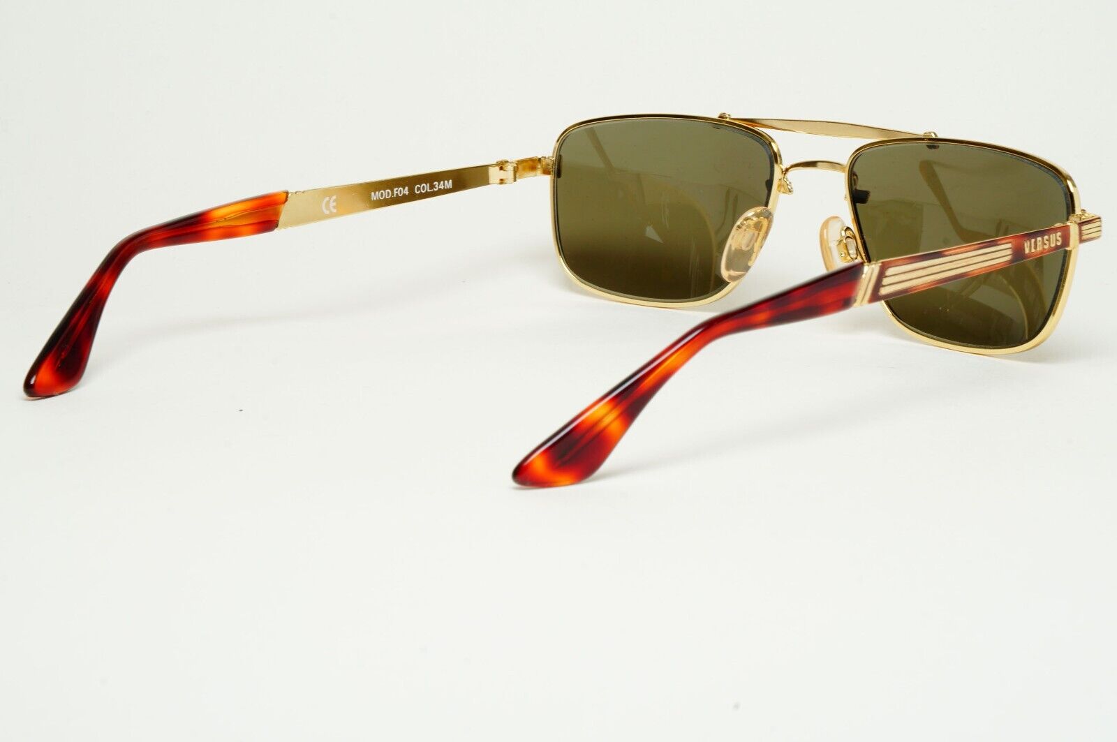 Versus Sunglasses 1996 by Gianni Versace Vintage Navigator Gold MOD F04 COL 34M