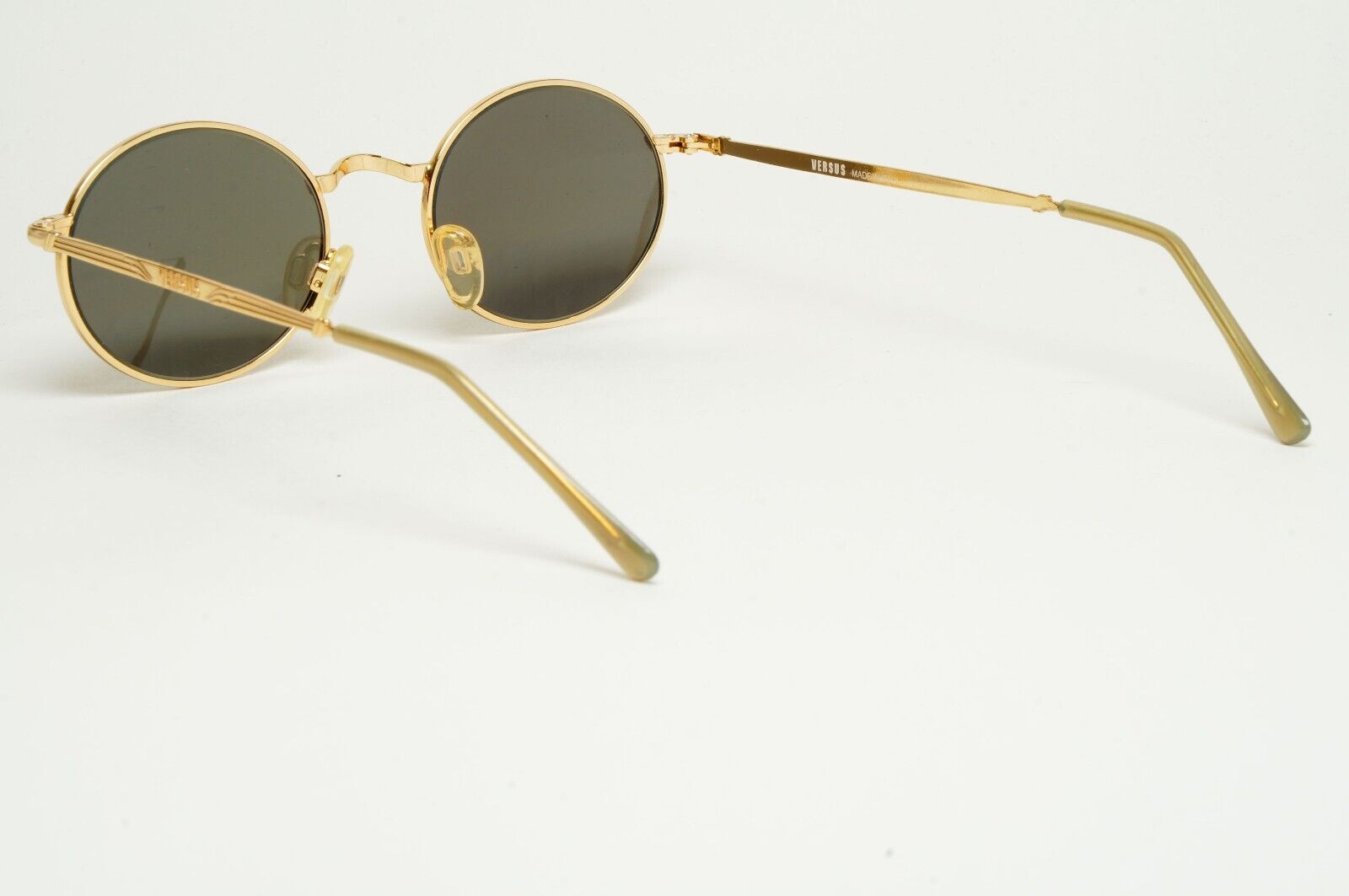 Versus Sunglasses 1996 by Gianni Versace Vintage Round Gold MOD E74 COL 07M