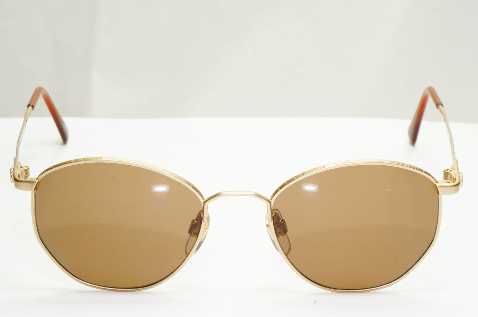 Emporio Armani Sunglasses 1997 Vintage Gold Brown Metal Round 031 703 48mm A