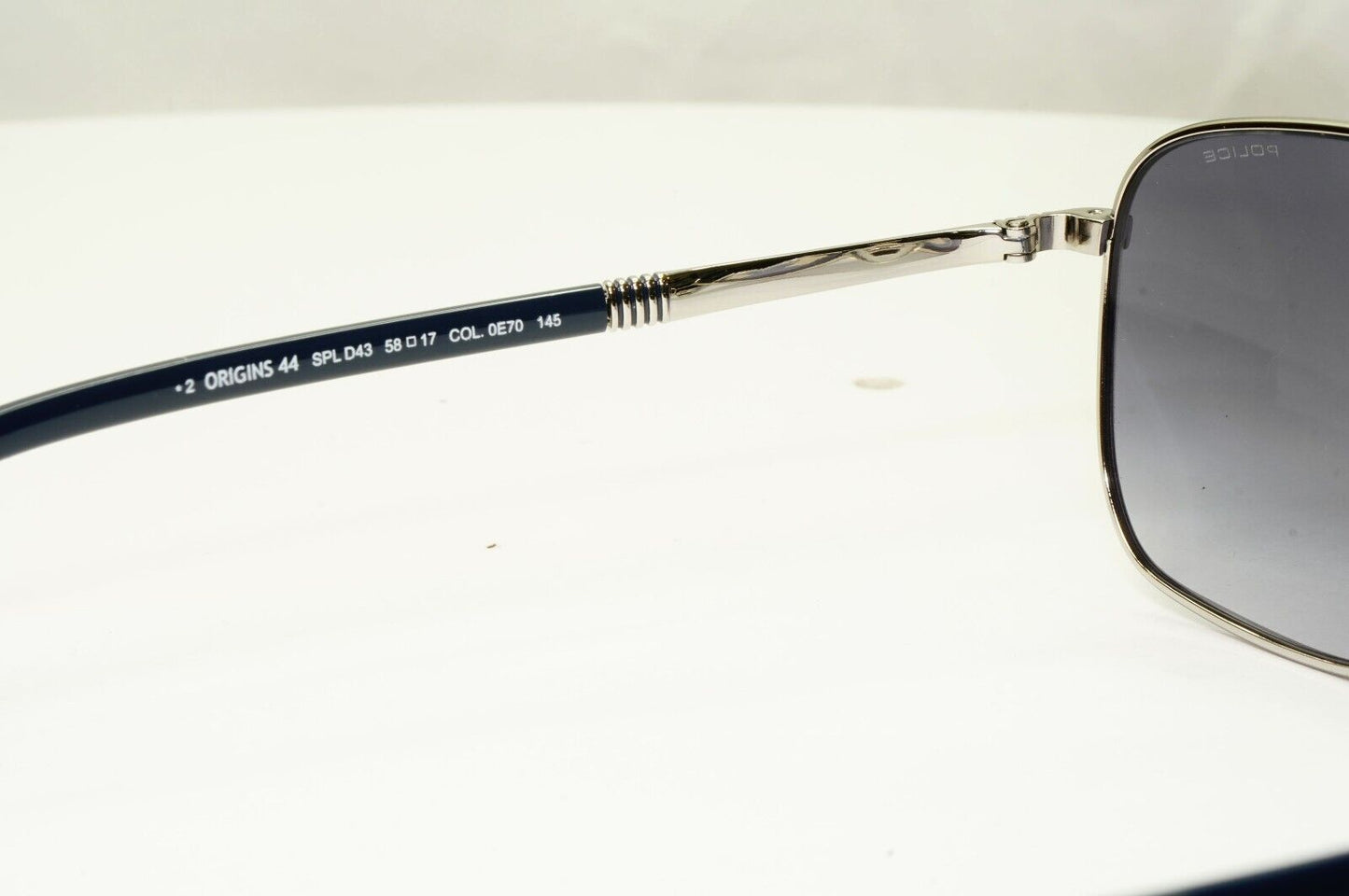 Police Grey Blue Sunglasses Pilot Brow Bar Origins 44 SPL D43 COL 0E70 58mm