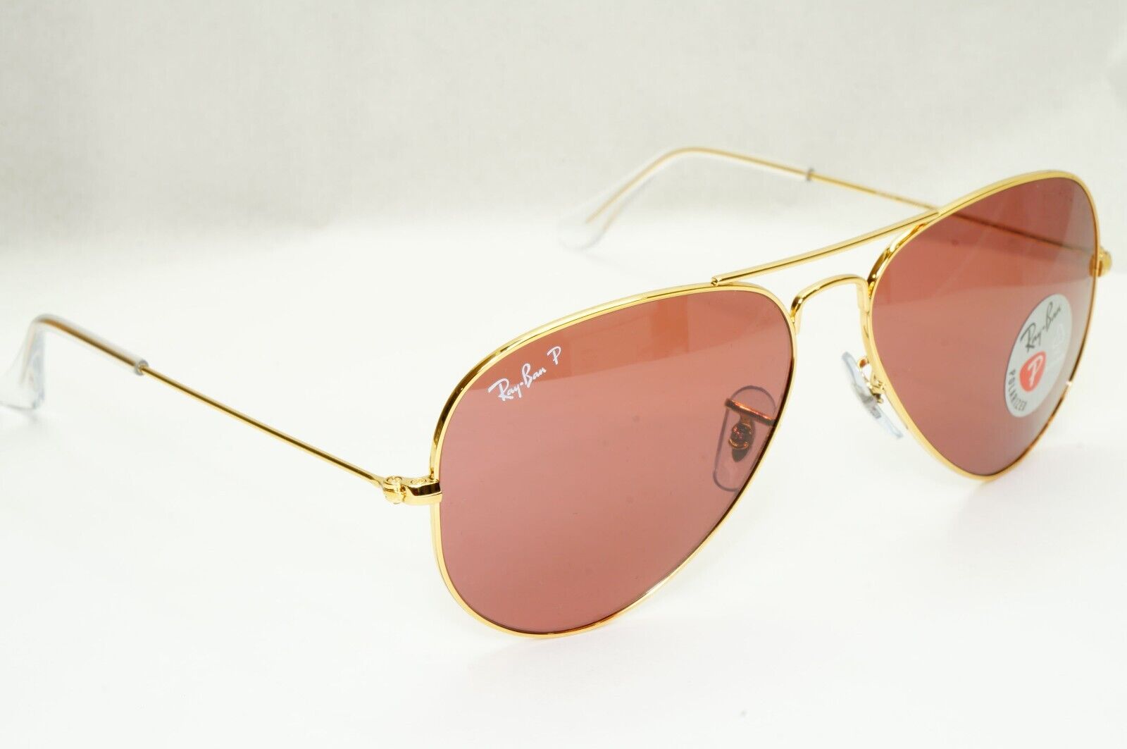 Ray-Ban Sunglasses Aviator Polarised Gold Dull Rose Purple RB 3025 9196/AF 50mm