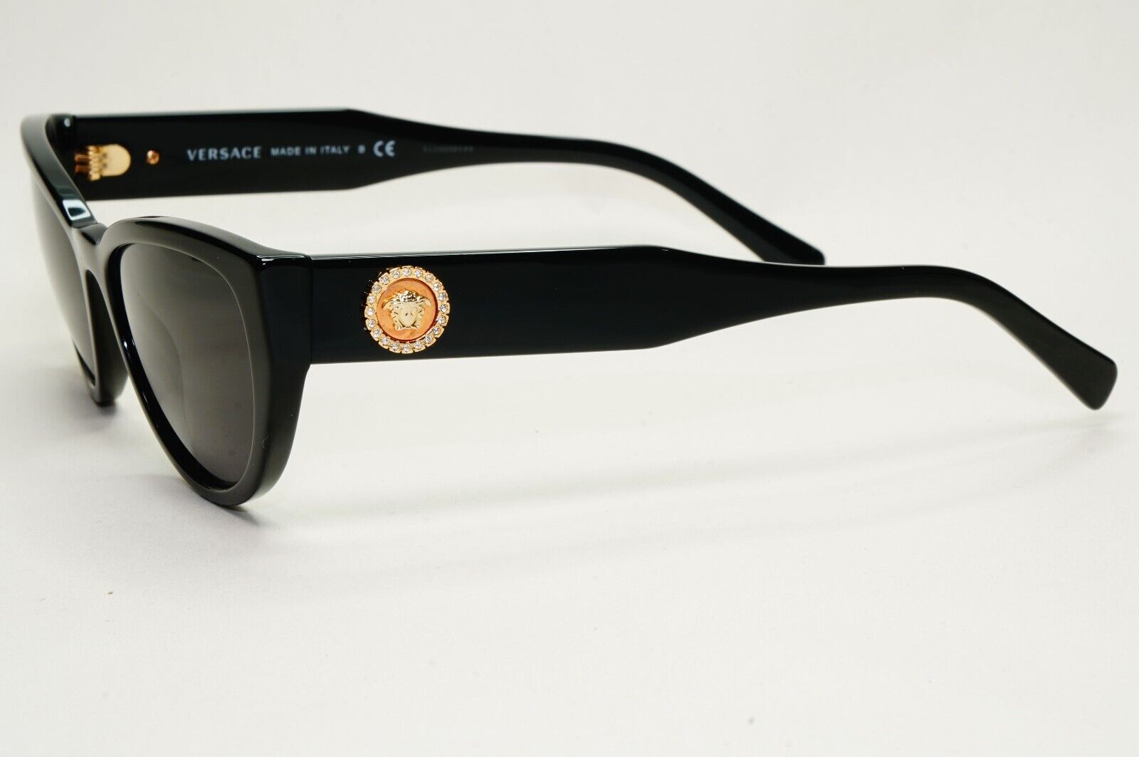 Versace Sunglasses Black Gold Medusa Cat Eye MOD VE 3280-B GB1 53mm