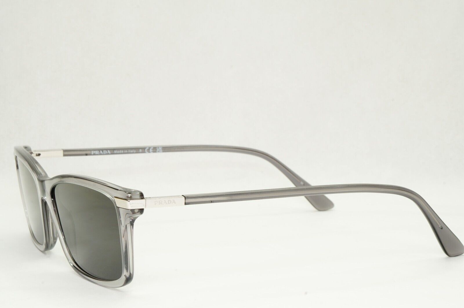 Prada Sunglasses Black Grey Transparent Crystal PR03YV VPR 03Y 08U-1O1 56mm