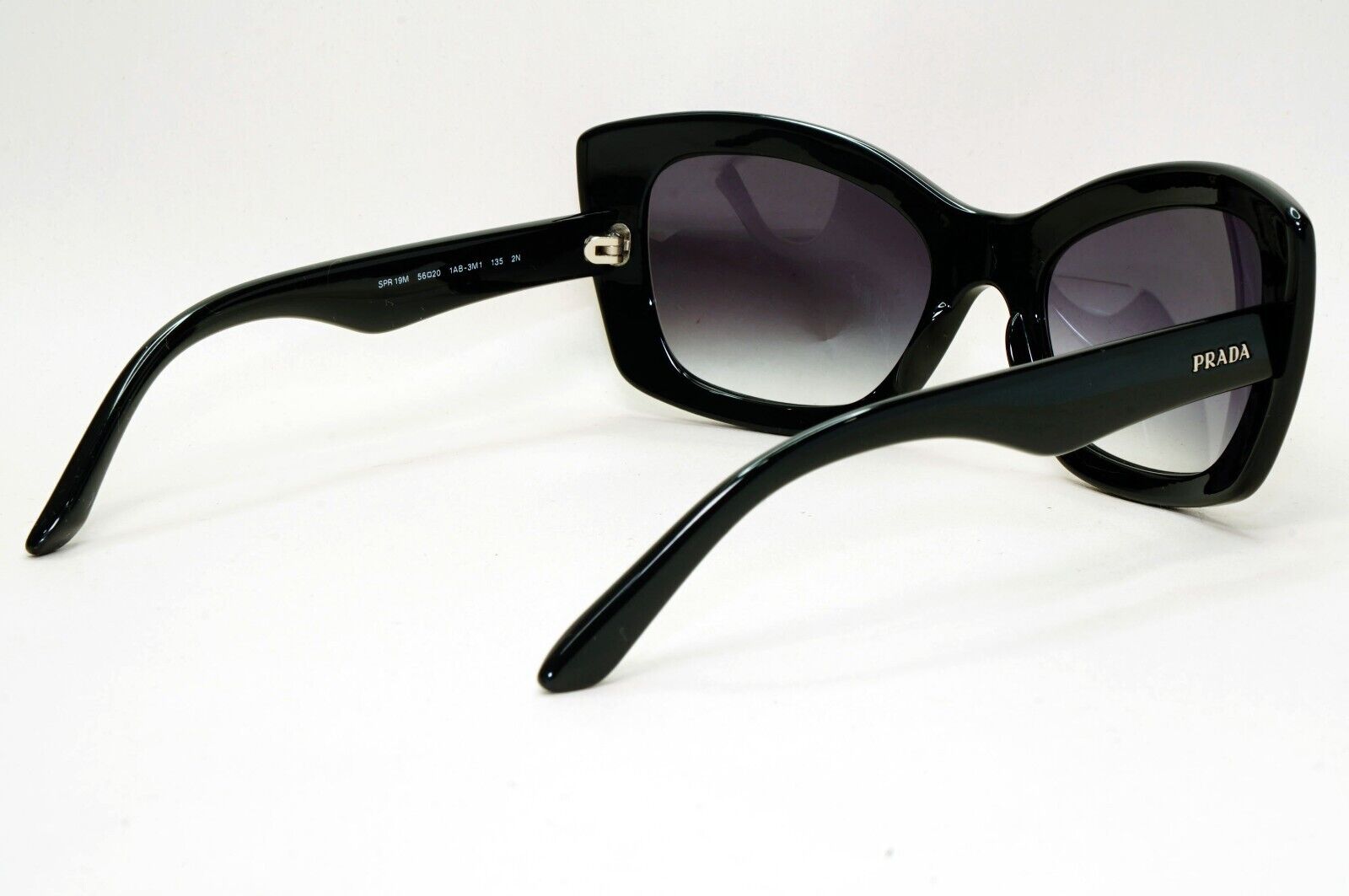 Prada Sunglasses Black Cat Eye Grey Gradient PR19MS SPR 19M 1AB-3M1 091124