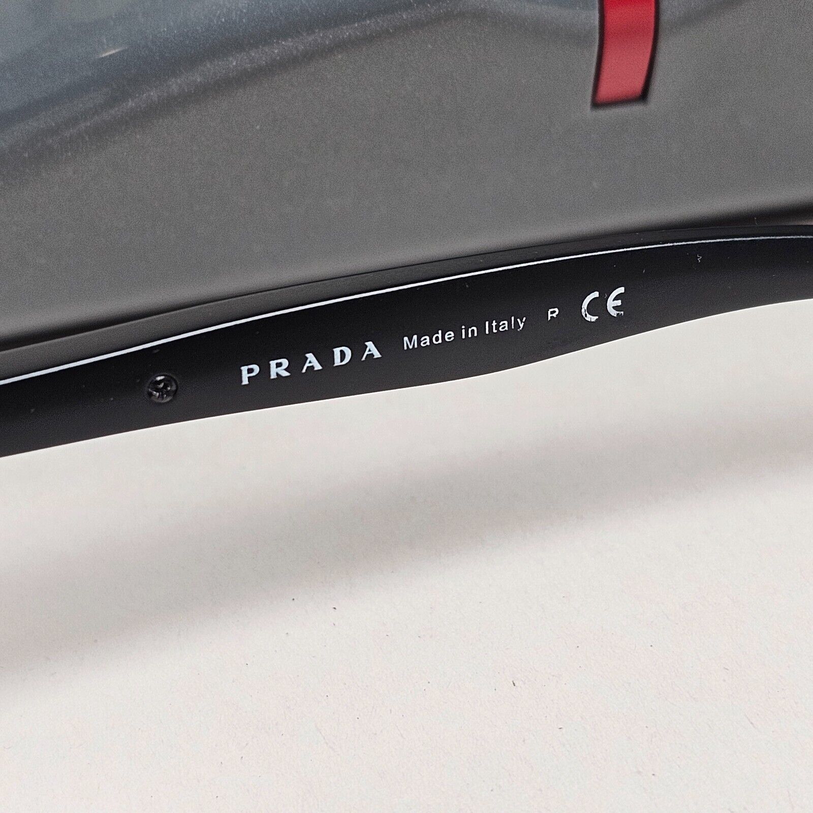 Prada Sunglasses Black Pilot Red Stripe PS53PS SPS 53P 1BO-7W1 62mm 110225