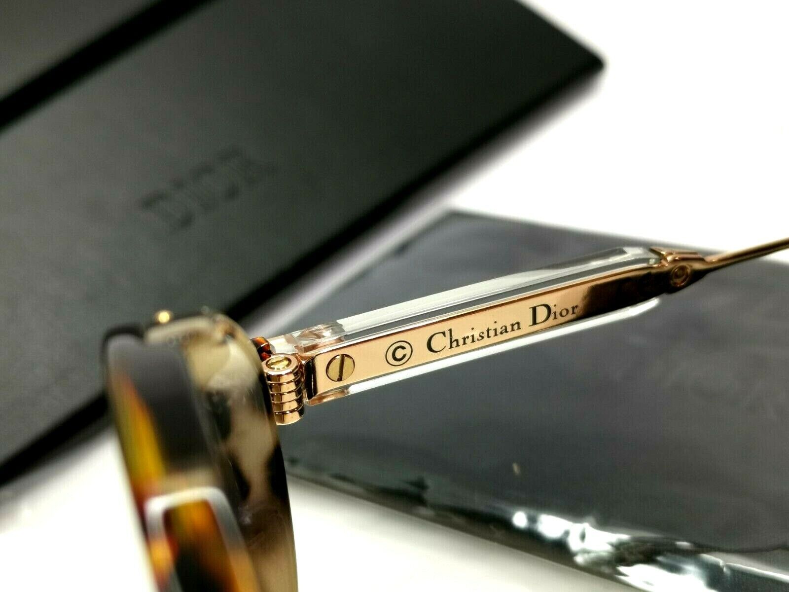 Authentic Dior Womens Sunglasses Round Umbrage Havana Brown Gold Mirror 0X3TN