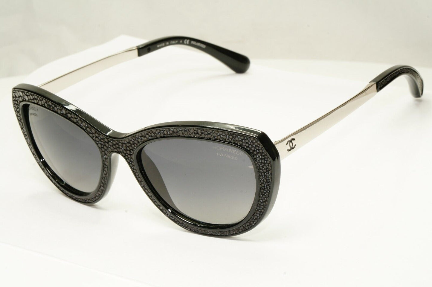 Chanel Sunglasses Stringray Leather Exotic Polarised Black 6046 501/S8 26987