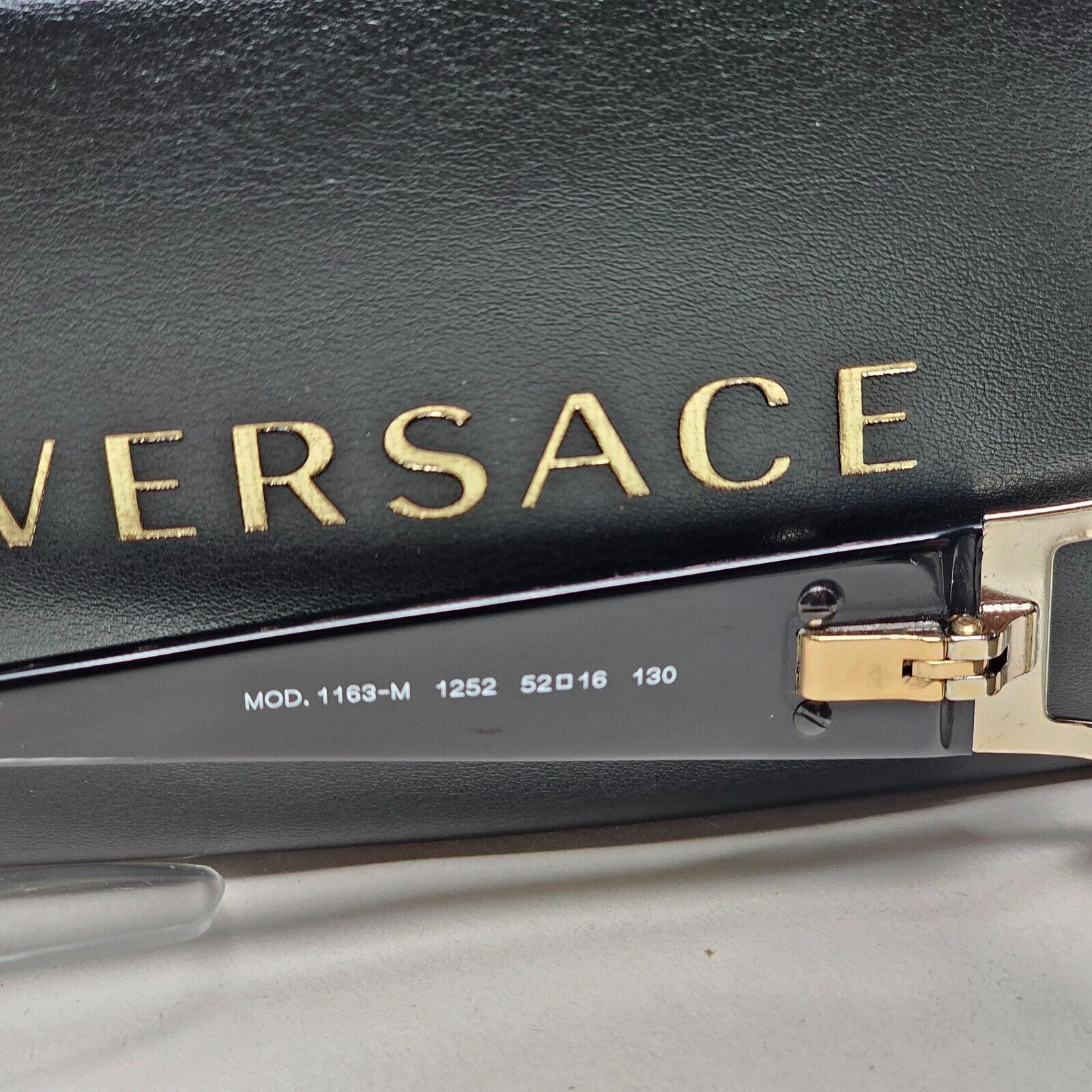 Versace Sunglasses Black Gold Medusa Rectangle Small MOD 1163-M 1252 52mm