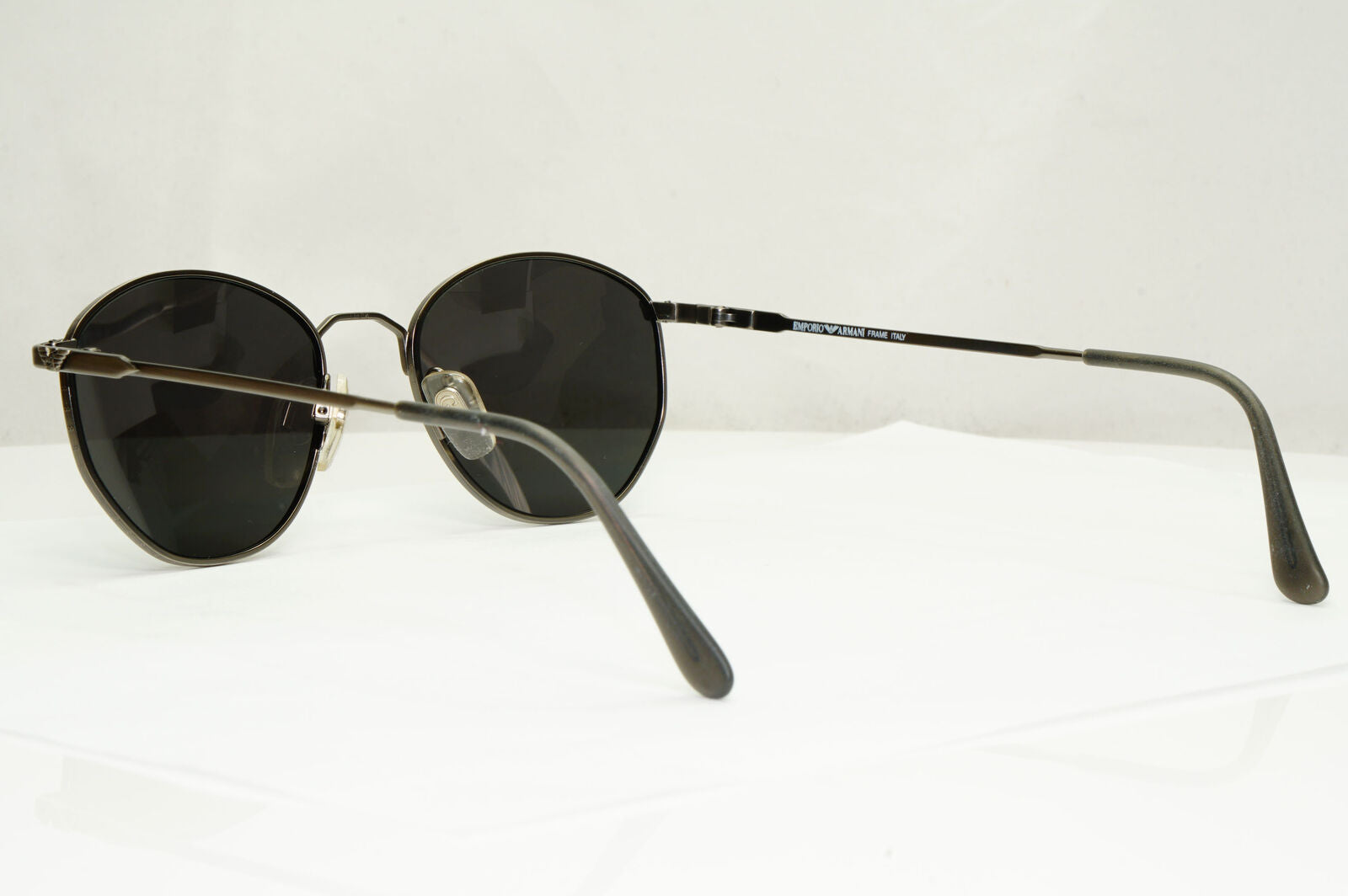 Emporio Armani Sunglasses 1997 Vintage Grey Gunmetal Black Round 031 915 48mm