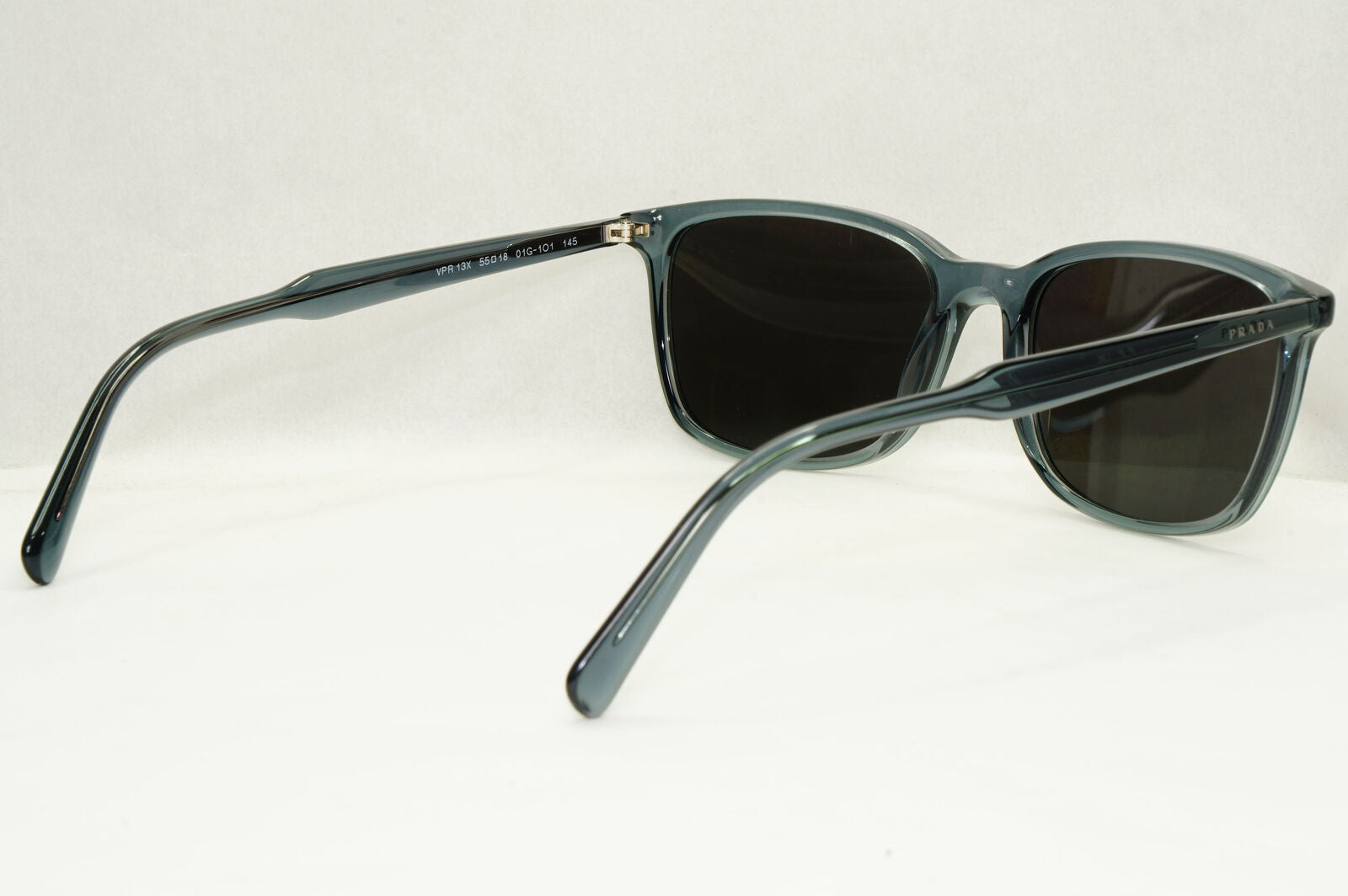 Prada Sunglasses Grey Light Blue Black Square PR13XV VPR 13X 01G-1O1 55mm