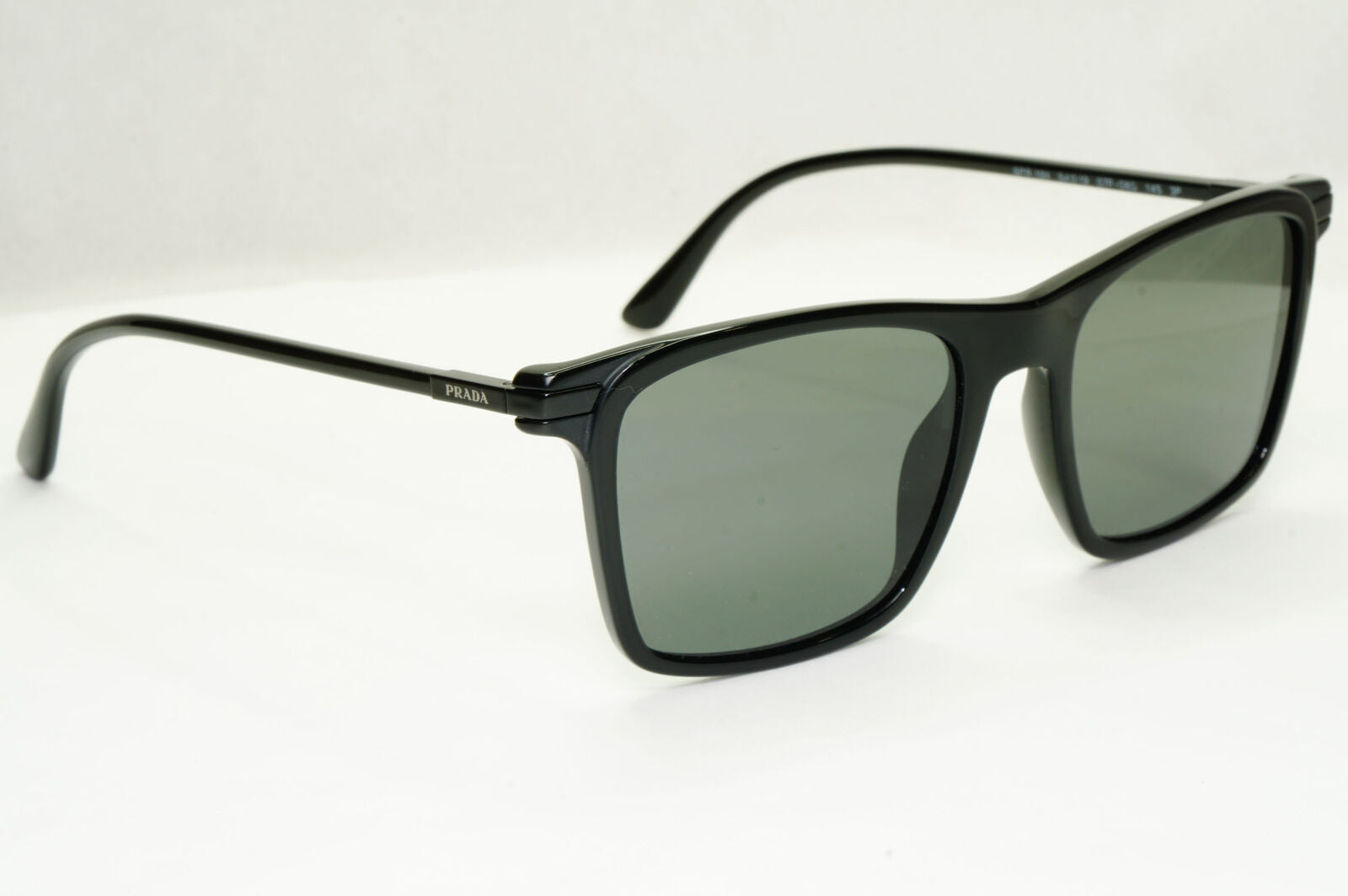 Prada Sunglasses Polarized Glass Lens Black Square Grey PR19XS SPR 19X 07F-08G