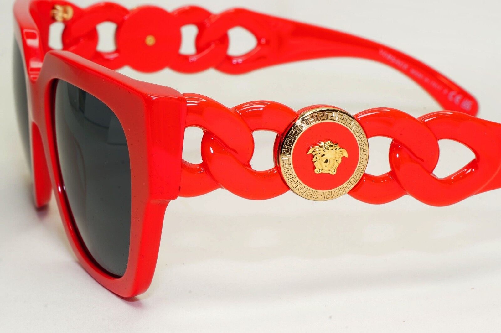 Versace Sunglasses Chain Red Gold Medusa Square MOD VE 4409 5065/87 53mm