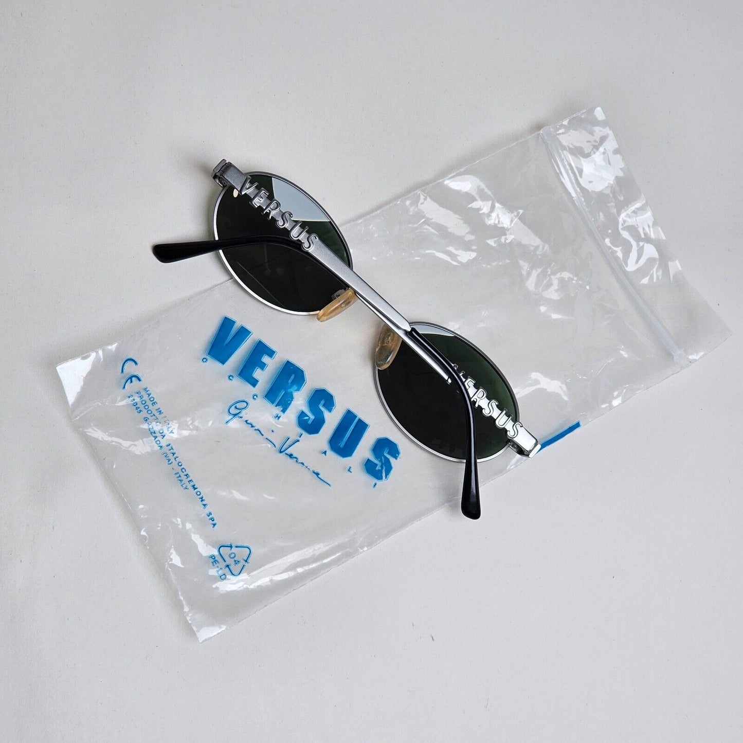Versus Sunglasses 1996 by Gianni Versace Vintage Gunmetal Green MOD R26 COL 27M