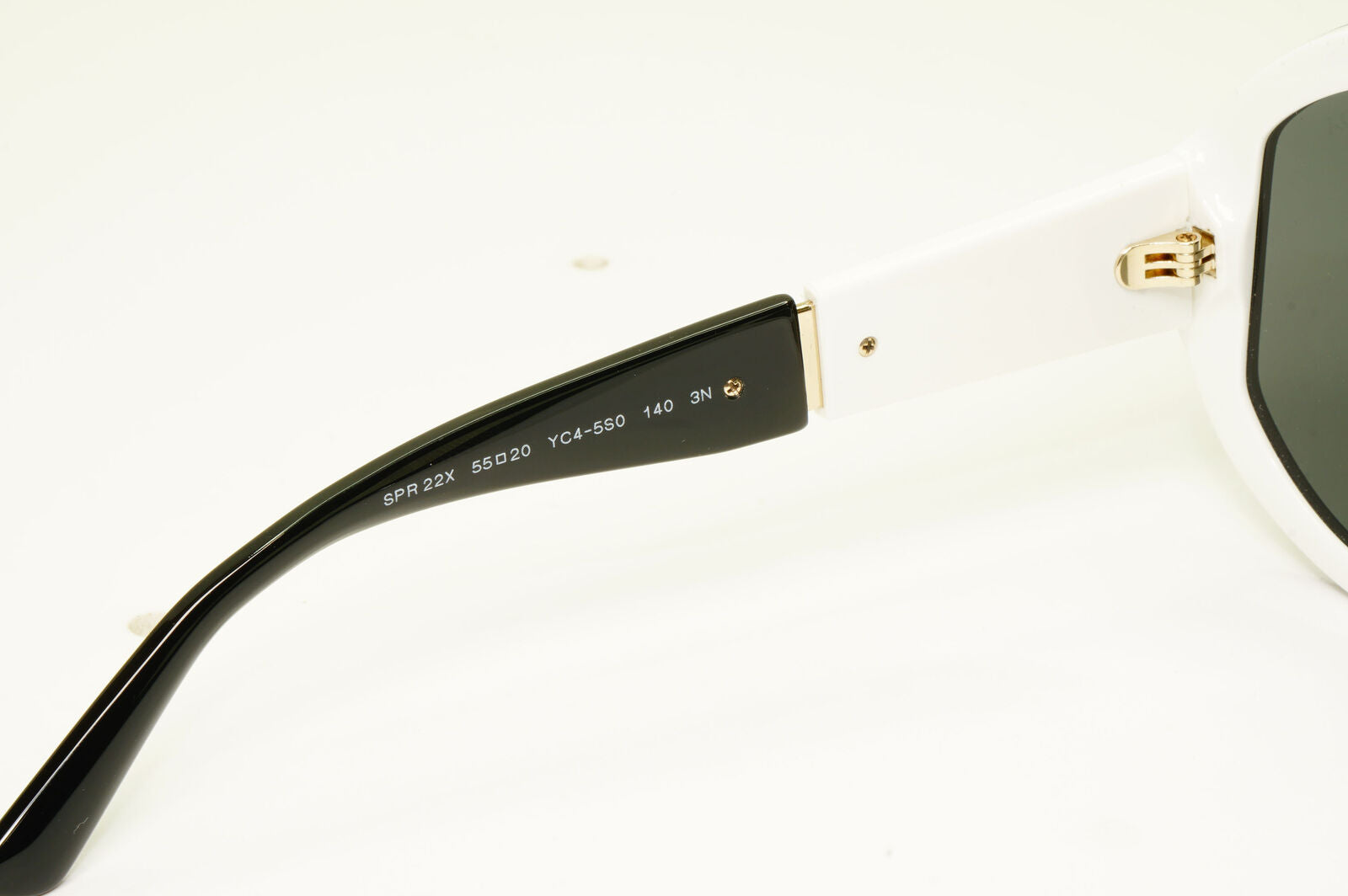 Prada Black Oversized Sunglasses White Round Milano SPR 22X PR22XS YC4-5S0