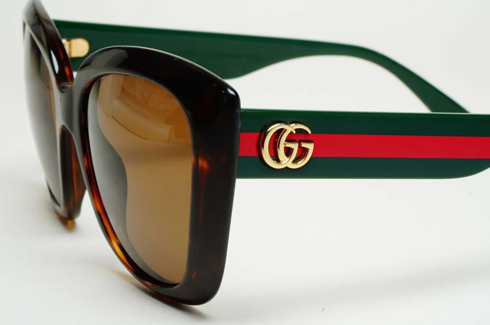 Gucci Sunglasses 2021 Brown Green Red Tortoise Square GG0860S 001 53mm 180125