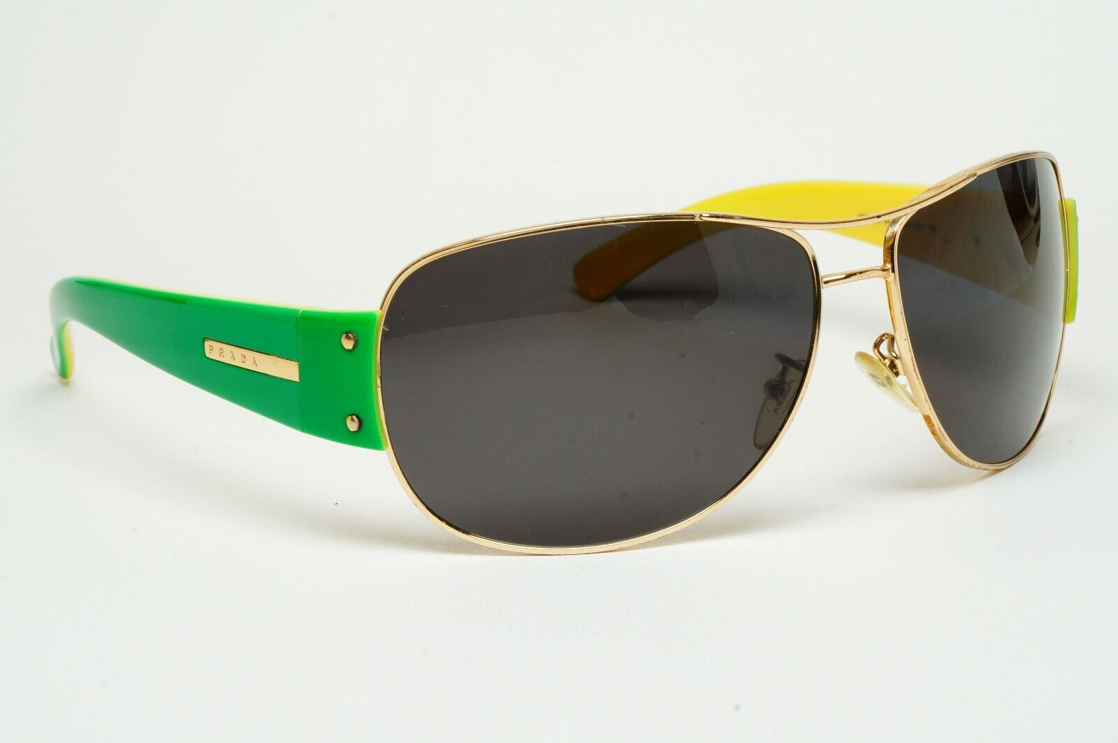 Prada 2006 Sunglasses Vintage Pilot Green Black PR52GS SPR 52G 5AK-3O1 050225