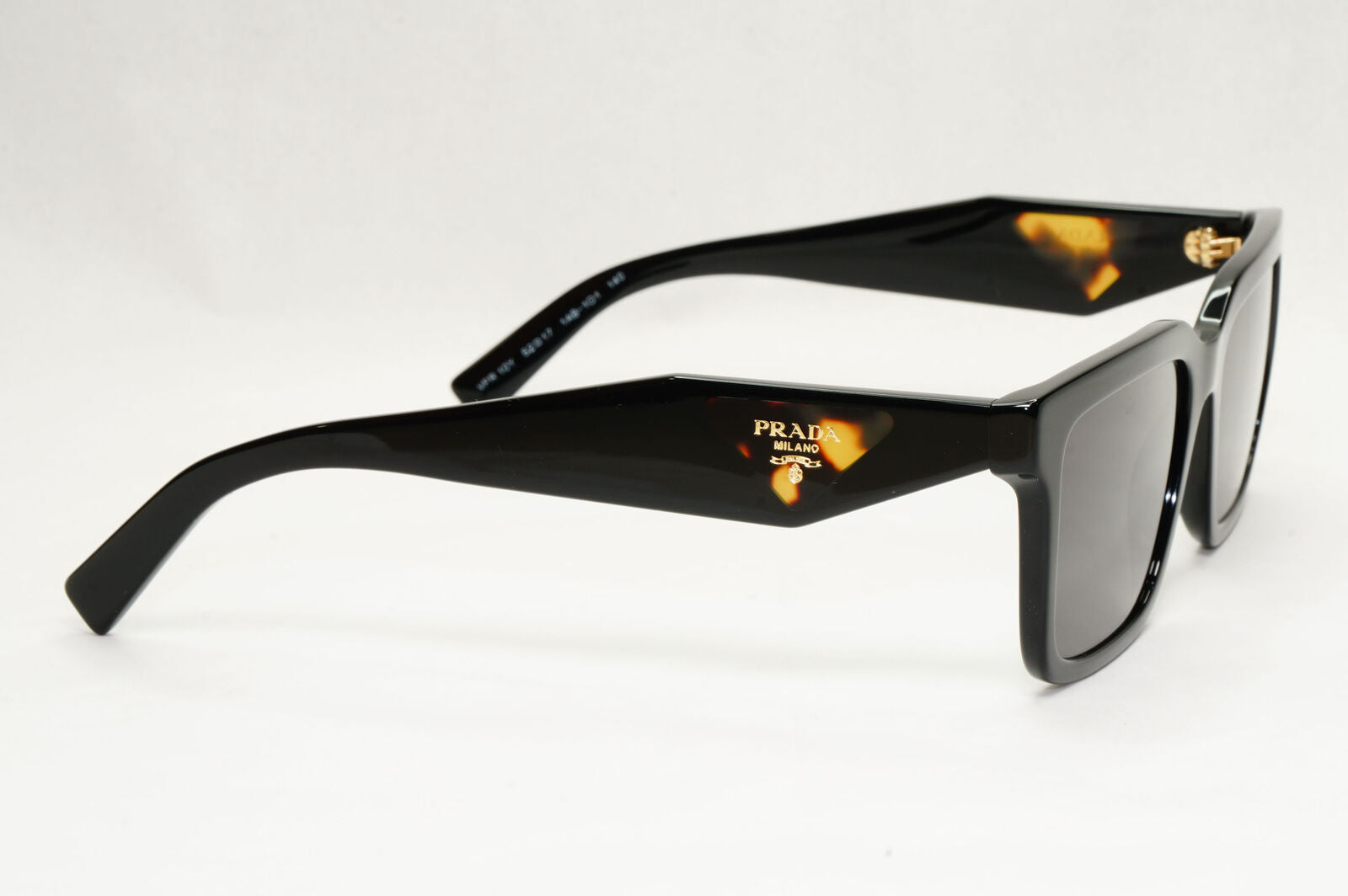 Prada Sunglasses Black Triangle Symbole Square PR10YV VPR 10Y 1AB-1O1 52mm