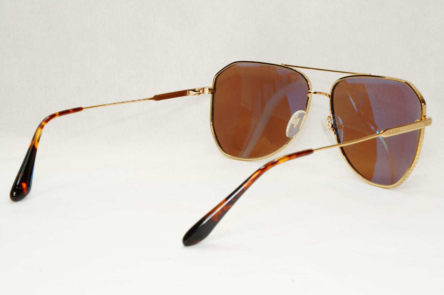 Prada Sunglasses Glass Lens Gold Brown Pilot Metal PR63XS SPR 63X 5AK-05D 58mm