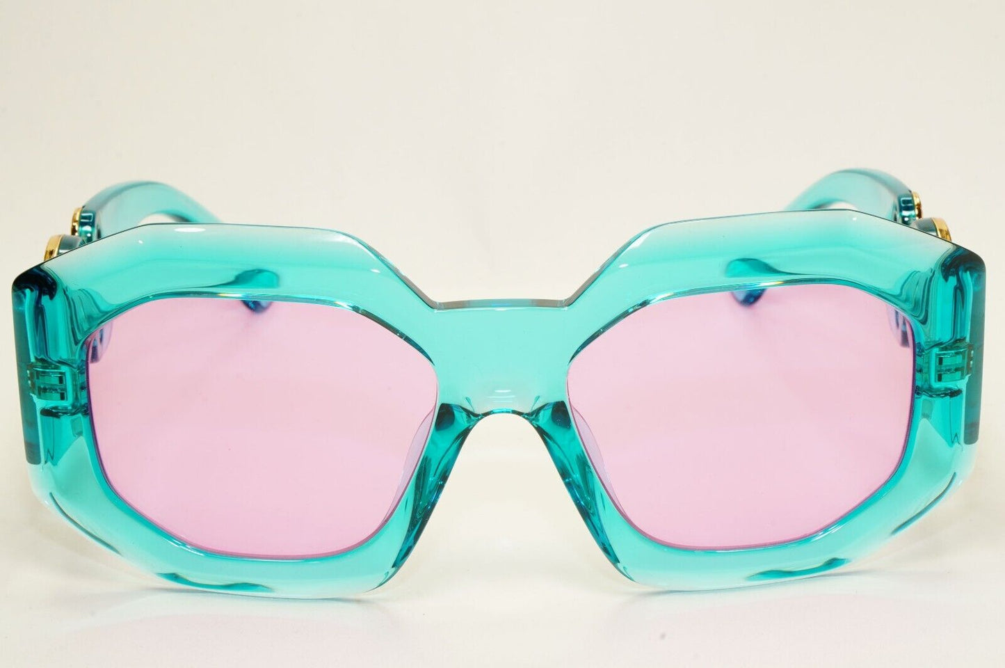 Versace Sunglasses Turquoise Transparent Gold Medusa Fuchsia MOD VE 4424U 5361/5