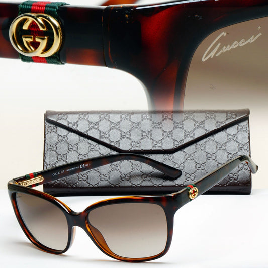 Gucci Sunglasses Ribbon 2012 Vintage Brown Gradient GG 3645/S DWJHA 56mm 130225