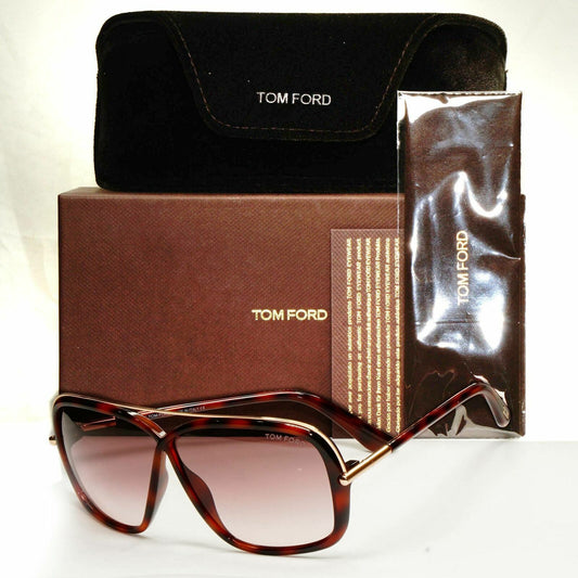 Tom Ford Brenda Sunglasses Square Brown Gradient Havana Gold TF455 52F FT0455