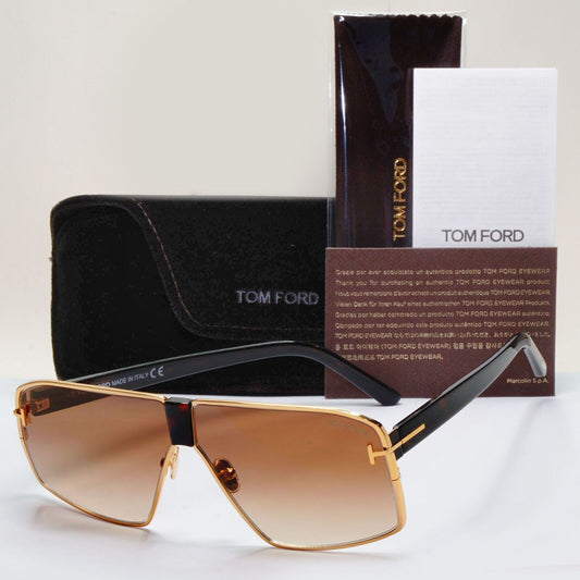 Tom Ford Sunglasses Reno Brown Gold Tortoise Square FT0911 TF 911 30F 66mm