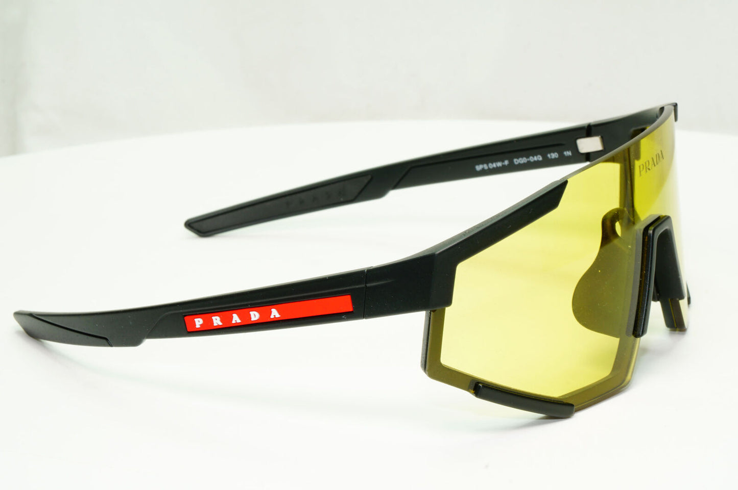 Prada Yellow Black Sunglasses Shield Visor Large PS04WSF SPS 04W-F DG0-04Q