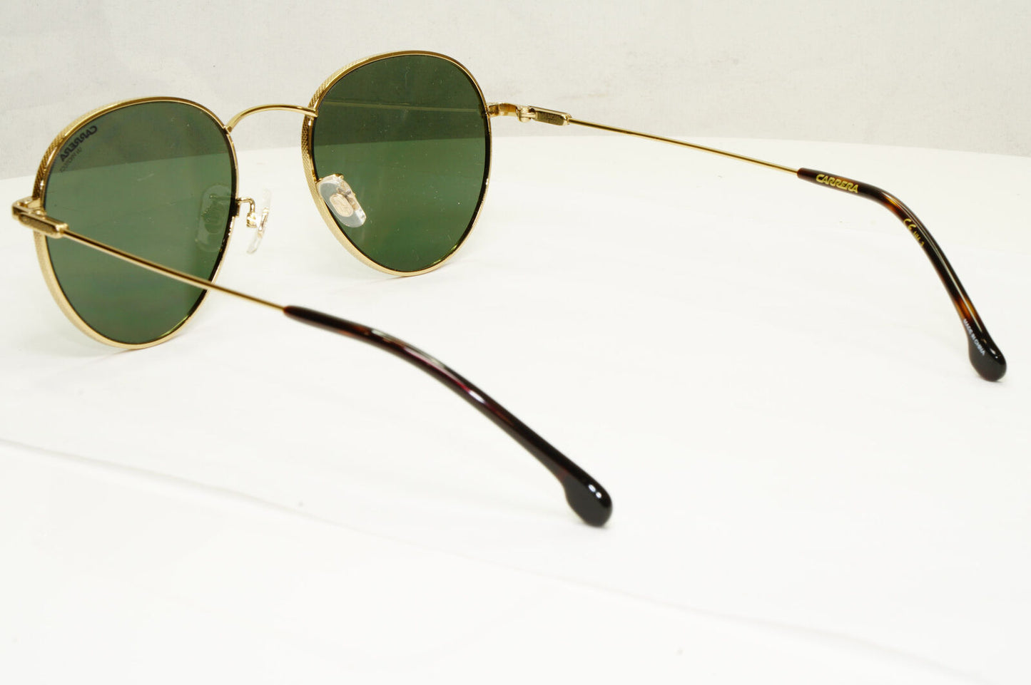 Authentic Carrera Mens Round Gold Green Memory Metal Sunglasses 216 G J5GQT