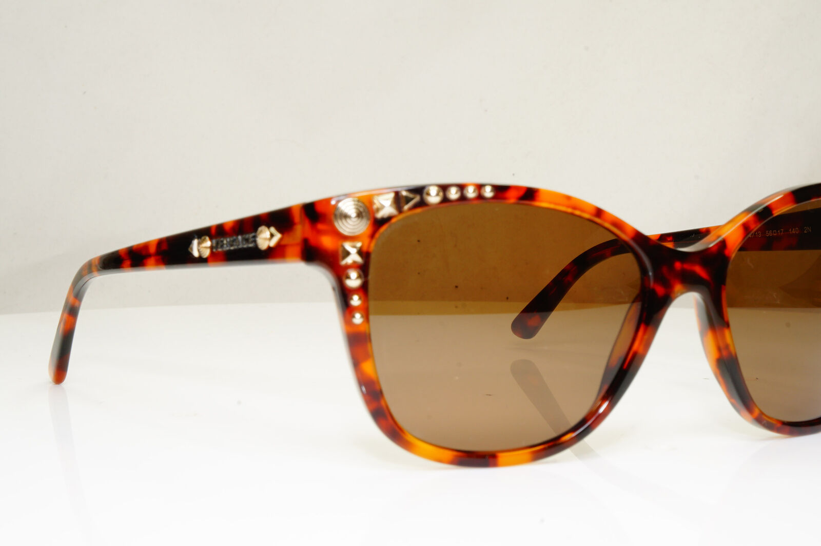 Authentic VERSACE Womens Sunglasses Brown Gold Square Studded 4270 5074/13 29143