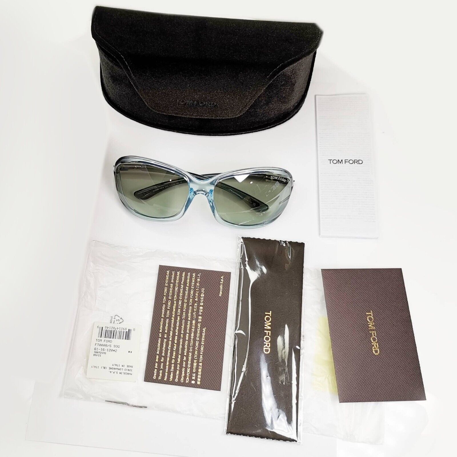 Tom Ford Jennifer Sunglasses Womens Designer Ice Blue Grey Mirror TF8 93Q FT0008