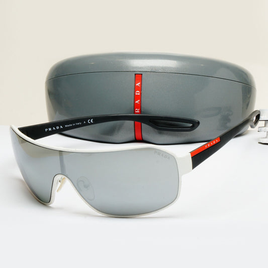 Prada Sunglasses 2013 Vintage Shield White Silver PS52QS SPS 52Q TWK-7W1 140325