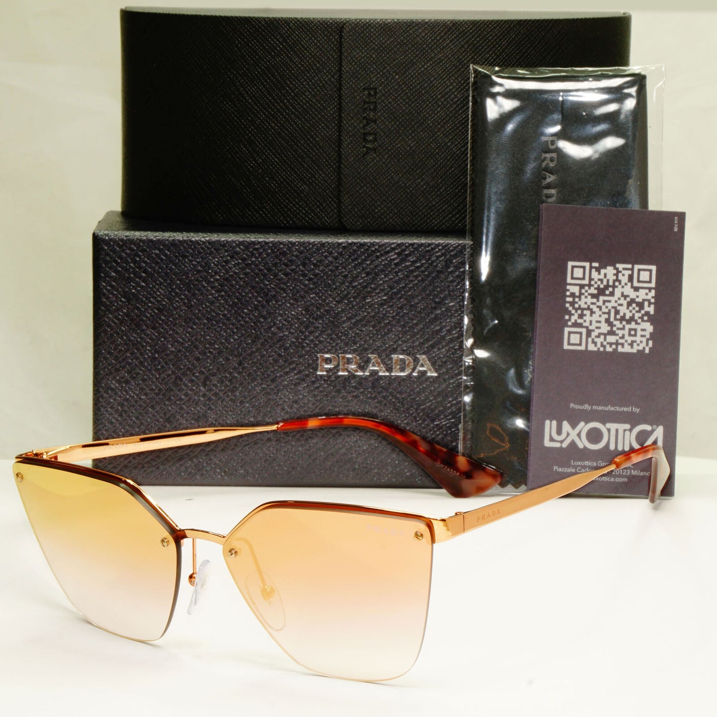 Prada Gold Cinema Mirror Sunglasses Gradient Pink Catwalk PR68TS SPR 68T SVF-AD2