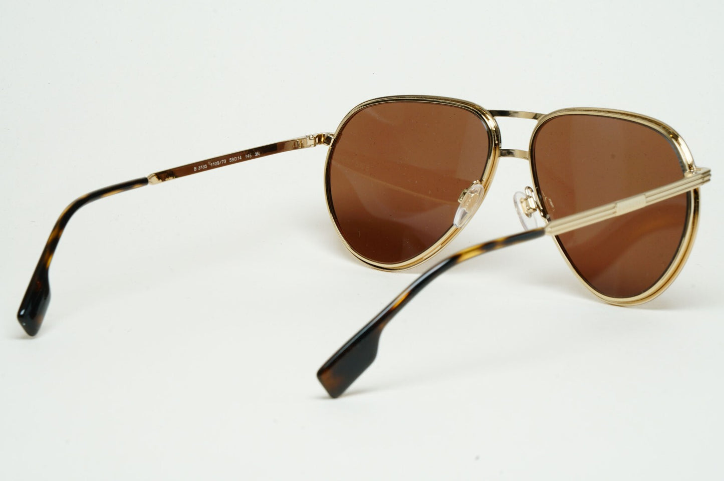 Burberry Sunglasses Scott Gold Metal Pilot Brown BE 3135 1109/73 59mm