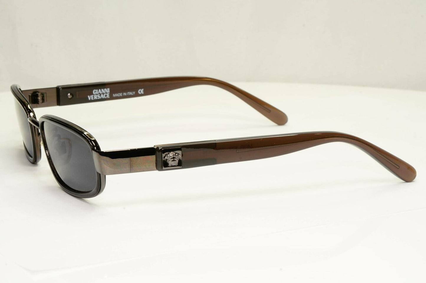 Gianni Versace 1996 Vintage Brown Gunmetal Medusa Sunglasses MOD X29 COL A34