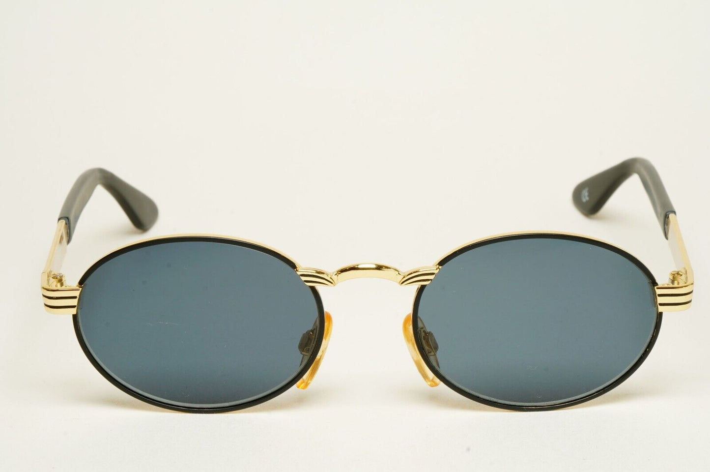 Versus Sunglasses 1996 by Gianni Versace Vintage Gold Oval Black MOD F07 COL 39M