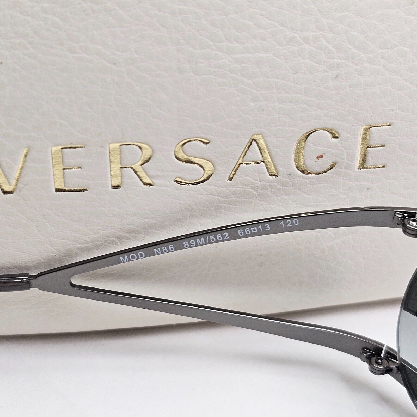 Versace Sunglasses 2004 Vintage Rimless Wrap Silver Grey MOD N86 89M/562 270324
