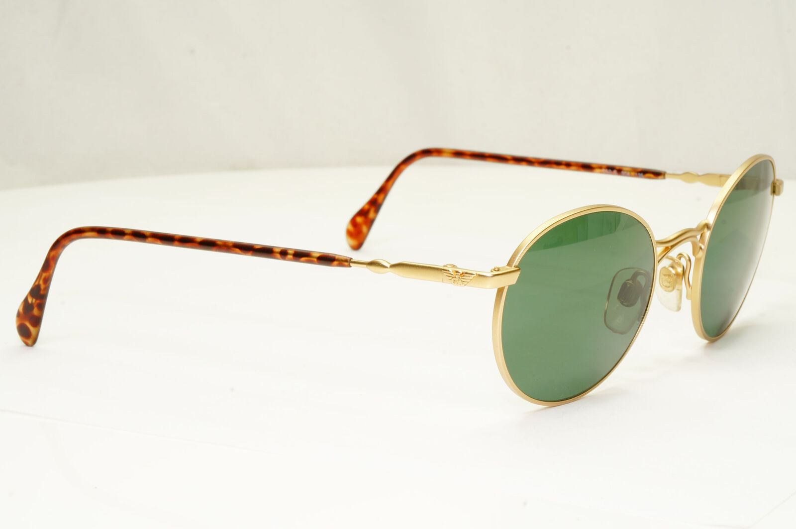 Emporio Armani 1997 Vintage Sunglasses Mens Womens Round Gold Green 059-S 904