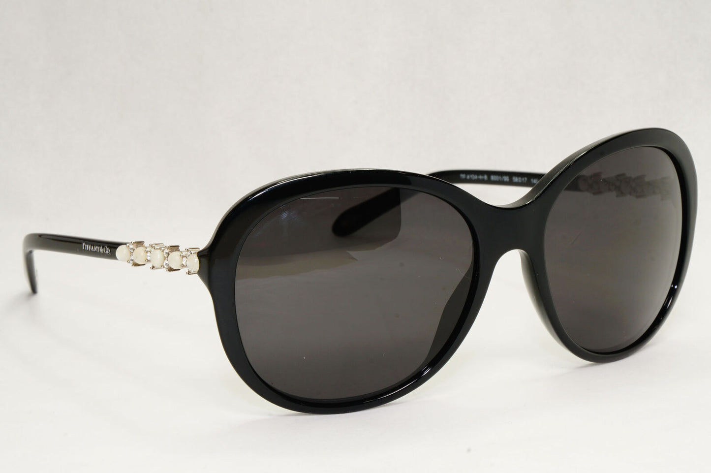 Tiffany & Co Sunglasses Black Pearl Crystal Silver TF 4104-H-B 8001/9S 050124
