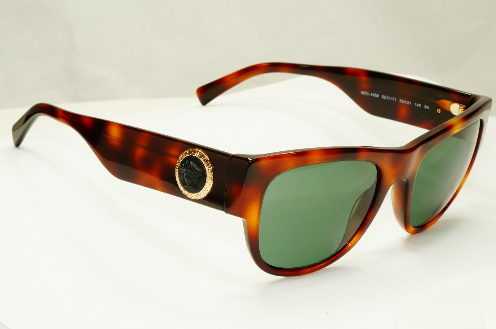 Versace Sunglasses Gold Medusa Tortoiseshell Brown Green Square 4359 5217/71
