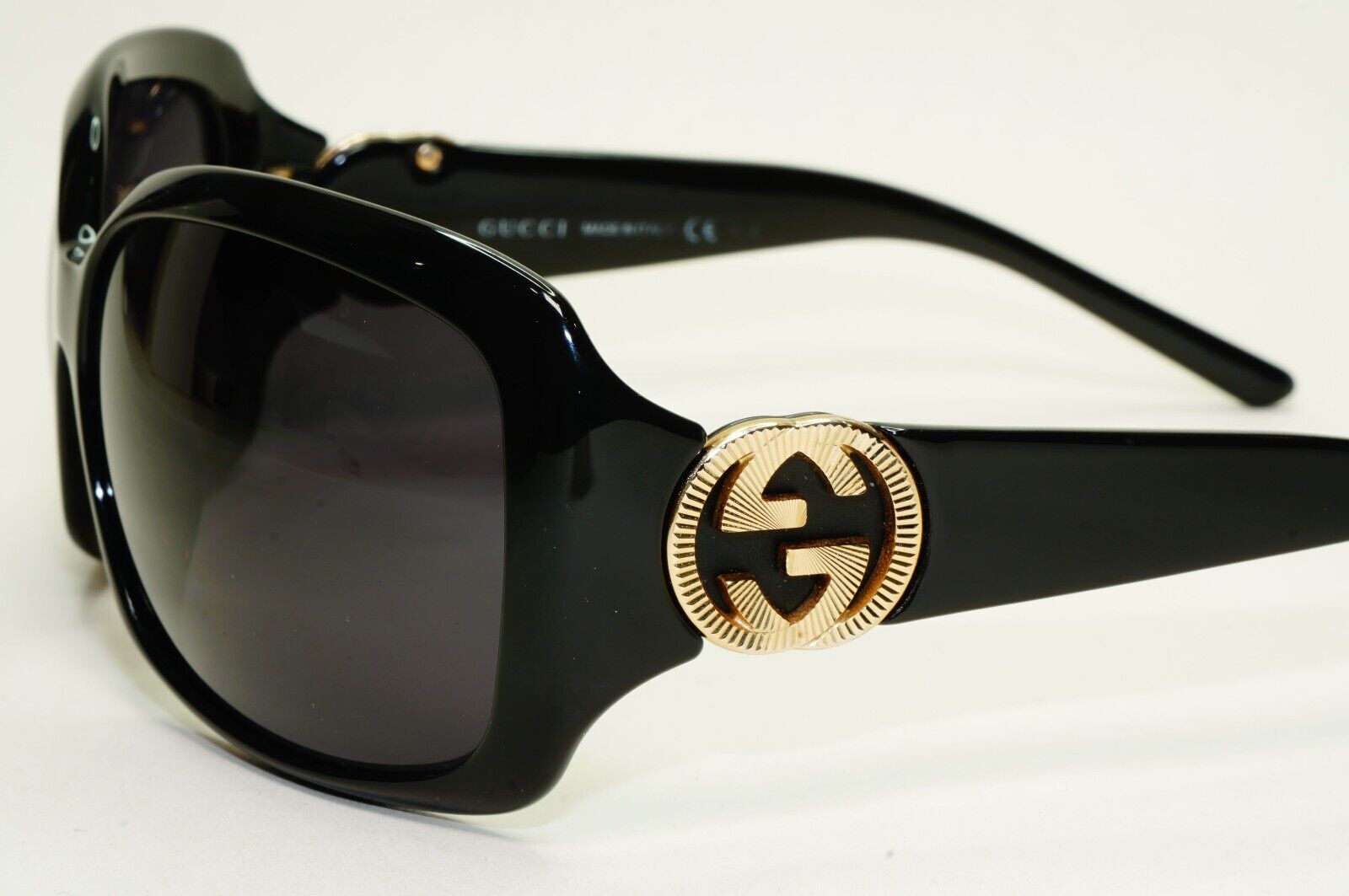 Gucci Sunglasses 2010 Vintage Black Gold Square GG 3164/S D28JJ 61mm 050824