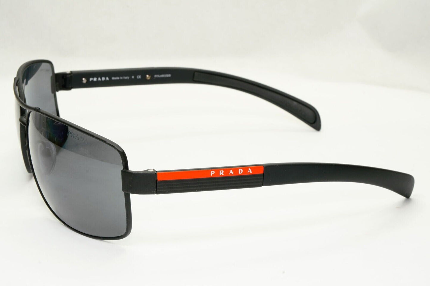 Prada Sunglasses Black Polarized Wrap Pilot PS54IS SPS 54I DG0-5Z1 [a] 39025