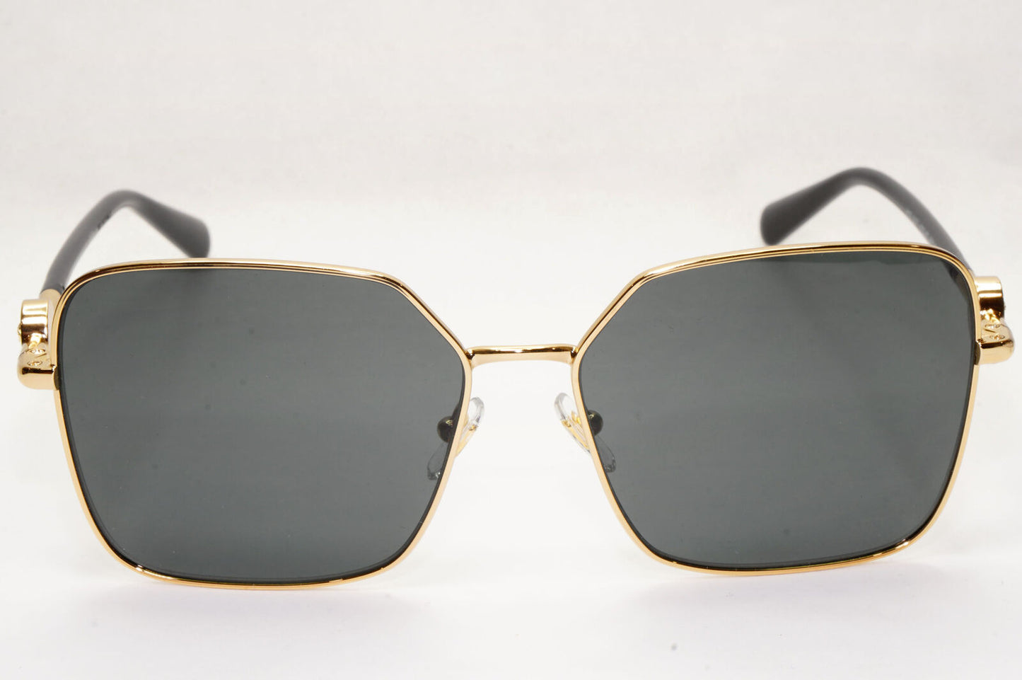 Versace Sunglasses Black Gold Medusa Square Metal MOD 2227 1002/87