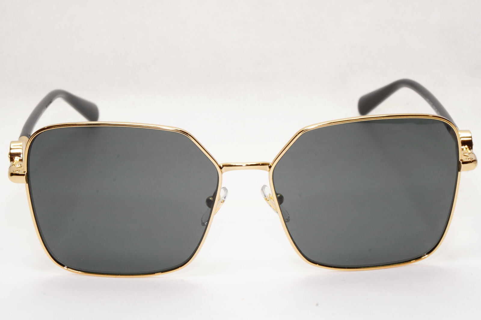 Versace Sunglasses Black Gold Medusa Square Metal MOD 2227 1002/87