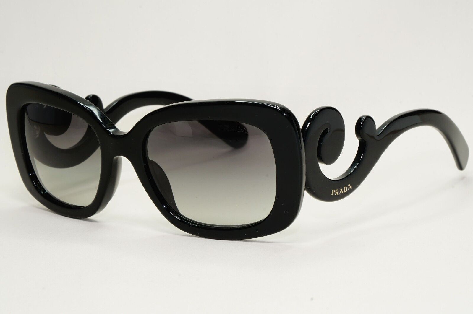 Prada Sunglasses Baroque Swirl Black Grey Square PR27OS-A SPR 27O-A 1AB-3M1