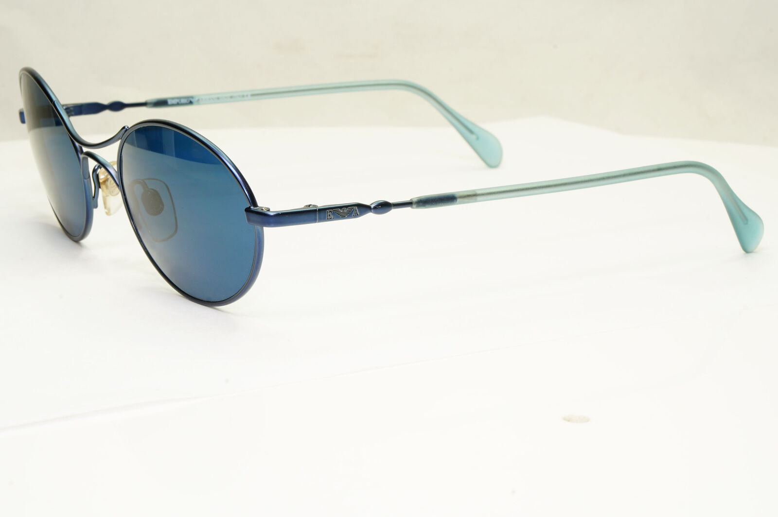 Emporio Armani 1997 Vintage Sunglasses Mens Womens Oval Blue Eagle 071-S 1046